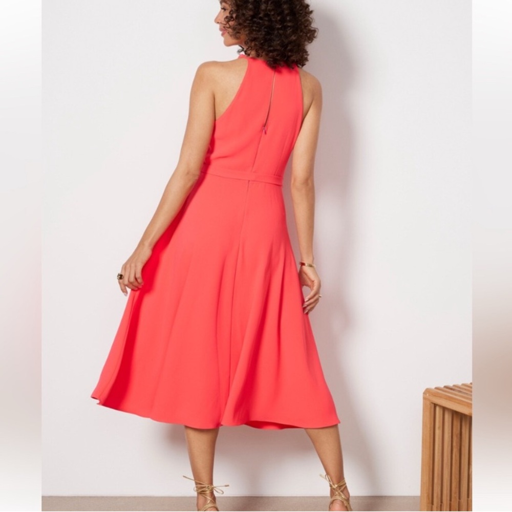 AMANDA UPRICHARD Elondra Midi Dress in Electric Rouge Sleeveless‎ Halter Sz XS - Picture 3 of 11